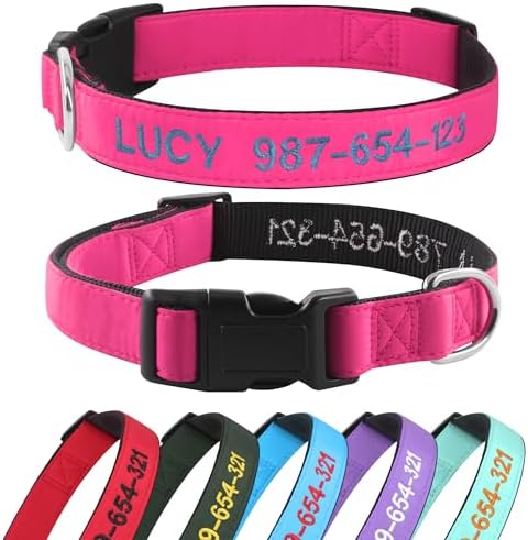 Kuley Personalized Dog Collar, Embroidered with Pet Name and Phone Number
