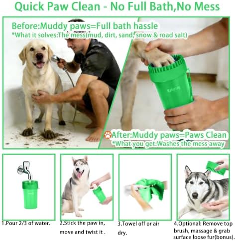 Dog Paw Cleaner Cup with Detachable Top Brush for Small-Medium Dogs