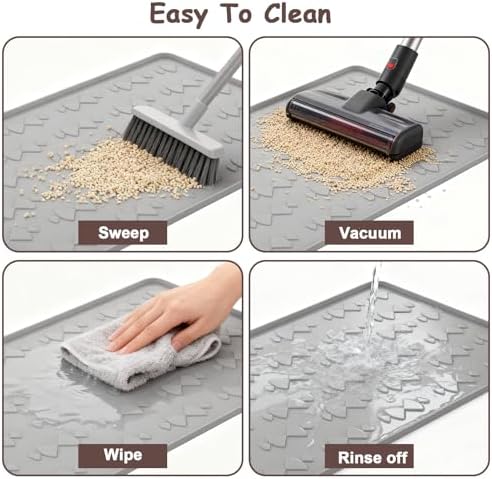 Cat Litter Mat, Large 34" x 22" Silicone Mat Litter Trapping Mat for Litter Box,Waterproof Easy To Clean,Foldable Litter Pad