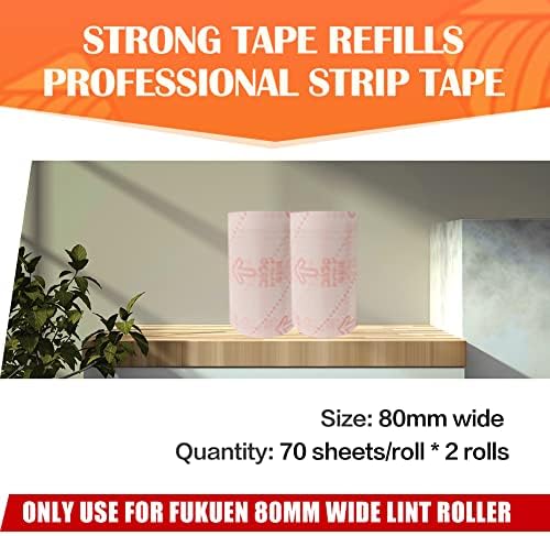 Universal Refills of Multipurpose Extra Sticky Lint Rollers for Pet Hair 80mm 3.15in Refills (2 Rolls 140 Sheets in Total)