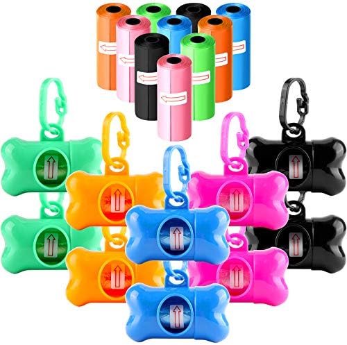 Arroyner 10 Pack Bone Shaped Poop Bag Dispenser Pet Waste Disposal Bag Dispenser (Random Color)