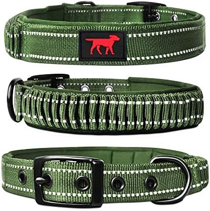 Tuff Pupper Heavy Duty Dog Collar with Handle | Ballistic Nylon Heavy Duty Collar | Padded Reflective Dog Collar with Adjustable Stainless Steel Hardware | Convenient Sizing for All Breeds