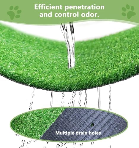 Artificial Grass for Dogs Pee Tray Fake Grass Mat for Professional Puppy Potty Trainer Replacement Dog Grass Pad for Indoor and Outdoor 39.3 x 31.4 Inch (Pack of 1)
