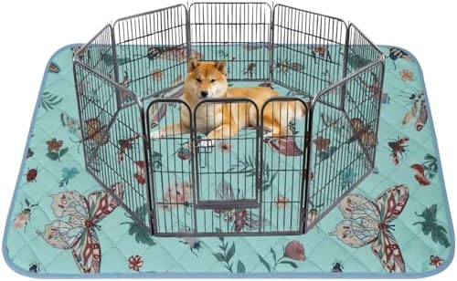 IEUUMLER Washable Pee Pads for Dogs, 1 Pack Insect Pattern Reusable Waterproof Puppy Potty Pads, Non-Slip Absorbent Pet Training Pads for Playpen Crate Bed EU014