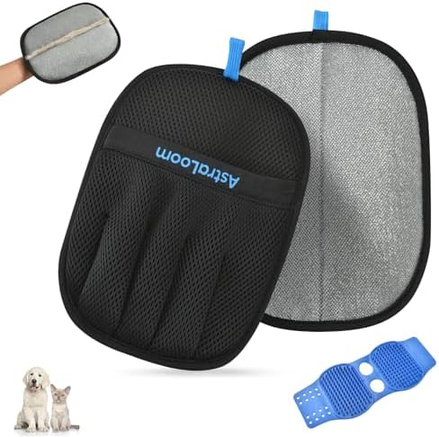 AstraLoom Pet Hair Removal Glove for Cats & Dogs,Reusable Electrostatic Pet Hair Remover Tool for Furniture, Carpet, Clothing, Car Seat (1PCS)