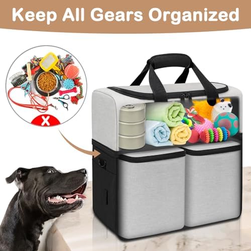 Mancro Dual Layers Dog Travel Bag, Dog Mom Gifts, Road Trip Essentials