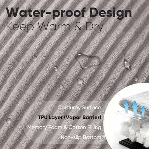 FUKUMARU Dog Couch Bed, Corduroy Cozy Cat Bed, Waterproof, Washable Cover