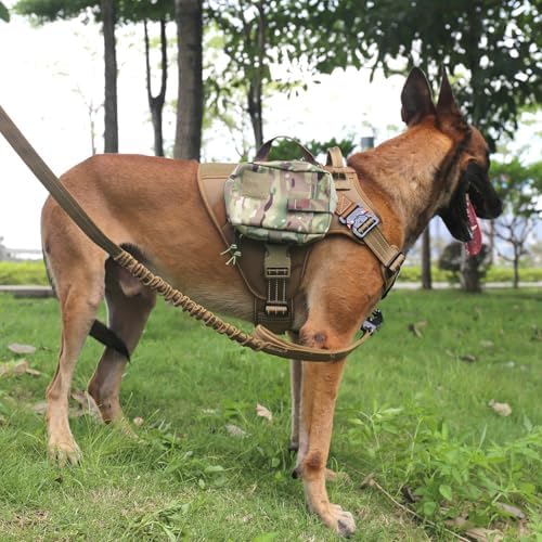 ICEFANG Tactical Dog Harness for Large Dogs,Reflective No Pull Dog Vest