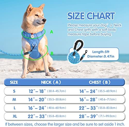 PoyPet Dog Harness and Leash Set, No Pull Vest with Front Clip and Handle