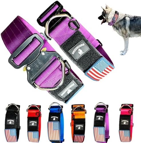 2" Wide Tactical Dog Collar Quick Release Metal Buckle D-Ring M-L-XL Dogs