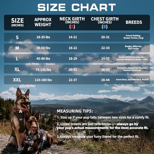 AUROTH Tactical Harness for Small Medium Dogs No Pull Adjustable Pet Harness Reflective K9 Working Training Easy Control Vest Military Service Dog Harnesses Black M