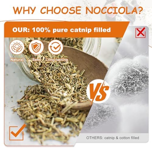Nocciola Cat Toys, 3 Pack Funny Catnip Toys Filled with 100% Pure Organic Catnip, Safe Kitten Teething Chew and Kicker Toys, Stress Relieving Fun for Indoor Cats, Yellow