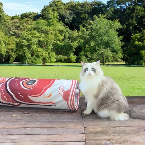 Cat Tunnel for Indoor Cats Interactive, Collapsible Tube for Cats Kittens Rabbits Puppies Crinkle Pop Up,10'' Dia, 36'' L,Blue