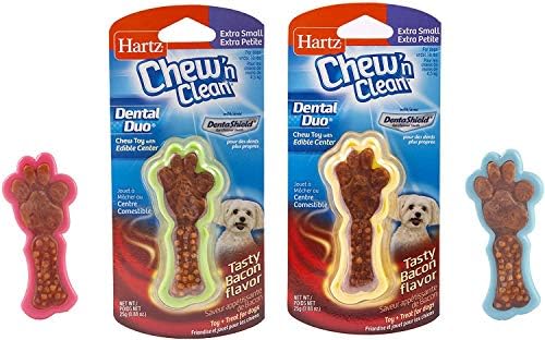 Hartz Tiny Dog Dental Duo Dog Toy Edible Chew Combo [Set of 3]