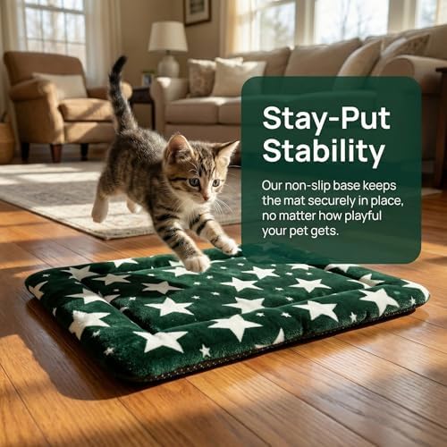Cat & Dog Bed Mat - Reversible Dog Crate Bed Mats, Soft & Breathable Kennel Pad, Durable Crate Bed for Extra Small Dogs & Cats