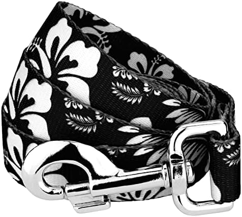 Country Brook Petz - Black Hawaiian Everyday Dog Leash - Summer Breeze Collection Featuring Sunny Designs (6 Foot, 3/8 Inch Wide)