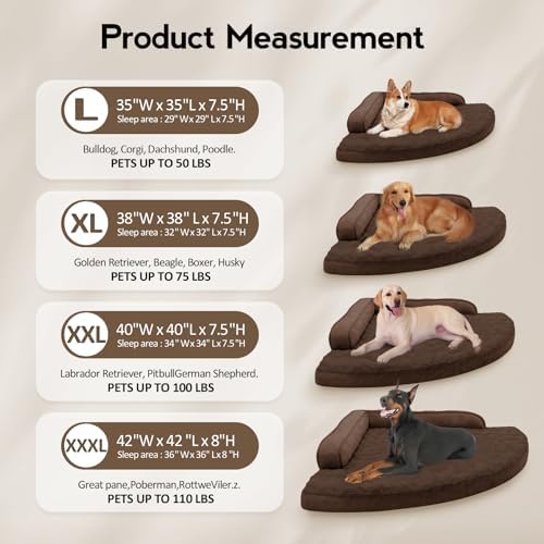 MEKIY Orthopedic Waterproof Dog Bed with Sides for Large Sizes Dogs