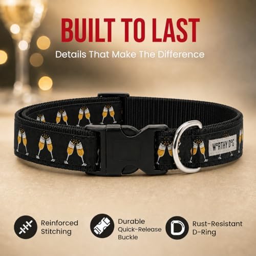 THE WORTHY DOG Summer Print, Adjustable Dog Collar, Large Dogs, Celebration