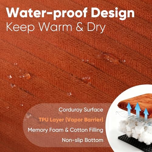 FUKUMARU Dog Couch Bed, Corduroy Cozy Cat Bed, Waterproof, Washable Cover