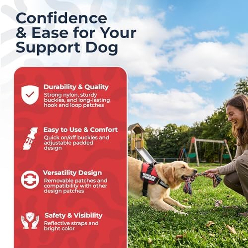 Industrial Puppy Service Dog in Training Vest Harness, XL 30-39 in Red