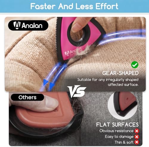 Analan Mini Pet Hair Remover for Car Detailing Dog Hair Tool Brush(Pink)