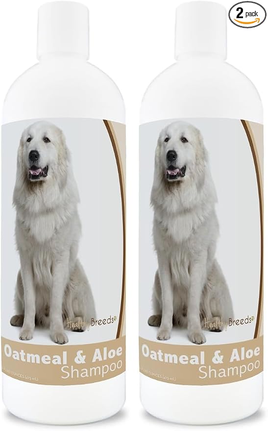 Healthy Breeds Great Pyrenees Oatmeal Shampoo with Aloe 16 oz (Pack of 2)