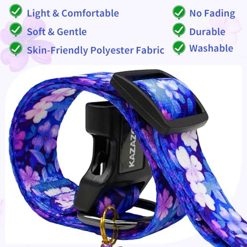 Kazazoo Dog Collar Cute and Soft Nylon Puppy Collar Girl Dogs, Adjustable Purple Dog Collars for Small Dogs, Purple Flowers-S