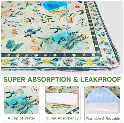 Washable Pee Pads for Dogs 2 Pack,Reusable Puppy Pads, 2026 Upgraded Puppy Pad 36"x48", Waterproof Puppy Pads, Super Absorbent Training Pads for Puppies (Green Medallion, 36"x48"(Pack of 2))