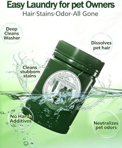 Pet Hair Remover for Laundry, Removes Dog & Cat Hair, Odor, 6-Month Supply