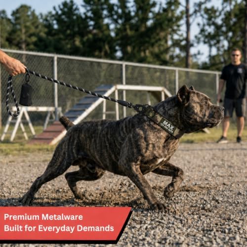 Premium Personalized Dog Collar - Heavy Duty Tactical Dog Collar with Name and Phone Number Dog Collars for Large Dogs, Medium Dogs, Strong and Thick Nylon Material for Male and Female Breed