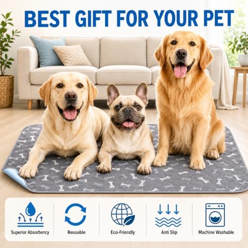 Puppy Pads with Pheromones,Washable Puppy Pee Pads for Dogs,Reusable Puppy Pads Washable for Dogs & Cats,Washable,Durable Leak-Proof & Anti-Slip Pet Training Pads for Home & Trave