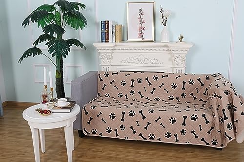 nanbowang Waterproof Blankets for Large Dogs Dog Bed Covers, Water Absorb Training Pads (6882 Beige)