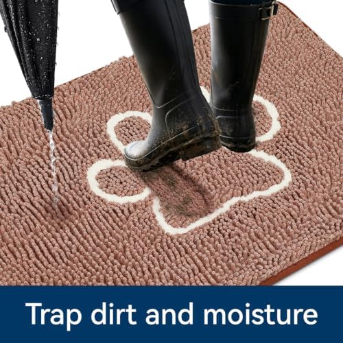 Bcoimo Super Absorbent Dog Door Mat, 36"*24" Anti Slip Mat for Muddy Paws
