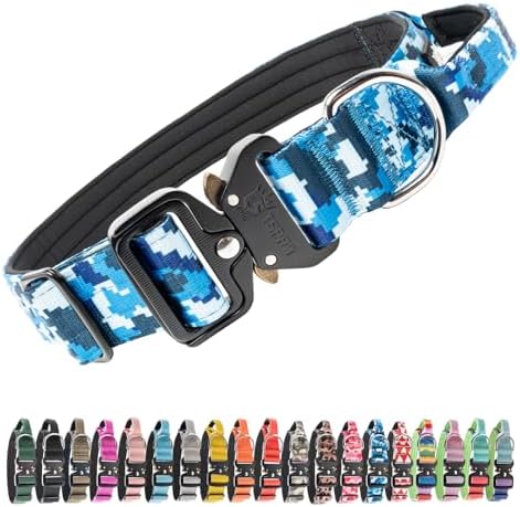 TSPRO Tactical Dog Collar, Heavy Duty Quick Release Metal Buckle and Handle