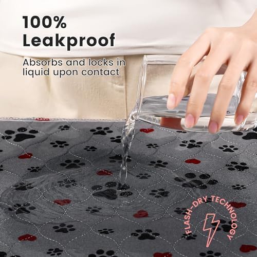 Washable Pee Pads for Dogs,2 Pack Extra Large 72"x72" Super Absorbent Reusable Puppy Pads,Non-Slip 100% Waterproof Dog Pee Pads,Pet Training Pads for Couch, Crate,Potty Training,Floor