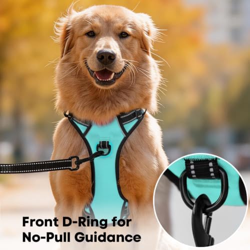PoyPet No Pull Dog Harness Medium, Reflective Vest with Front Clip & Handle