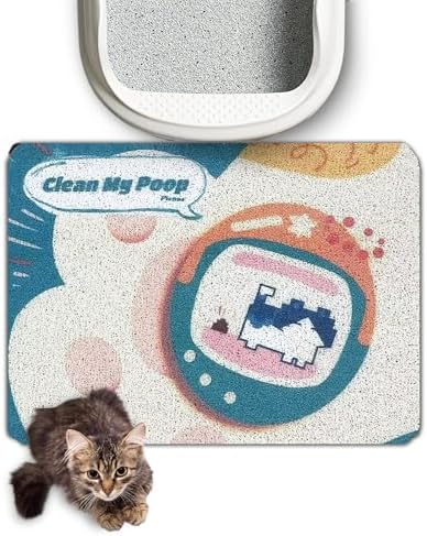 Lukamoo® Cute Cat Litter Mat (24’’x16’’), for Kitty Litter Box, Independent Artist Designed (Eternal Cat)