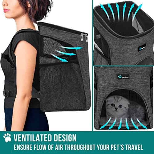 PetAmi Cat Backpack Carrier for Small Dogs and Large Cats, Airline Approved