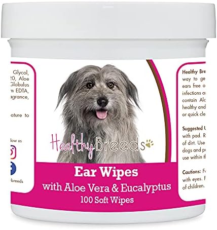 Healthy Breeds Pyrenean Shepherd Ear Cleaning Wipes with Aloe & Eucalyptus for Dogs 100 Count