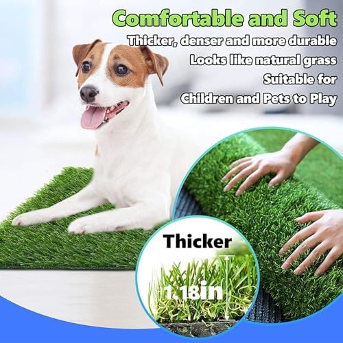 Artificial Grass Rug Turf for Dogs Indoor Outdoor Fake Grass for Dogs Potty Training Area Patio Lawn Decoration (29 x 20 Inch (Pack of 2))
