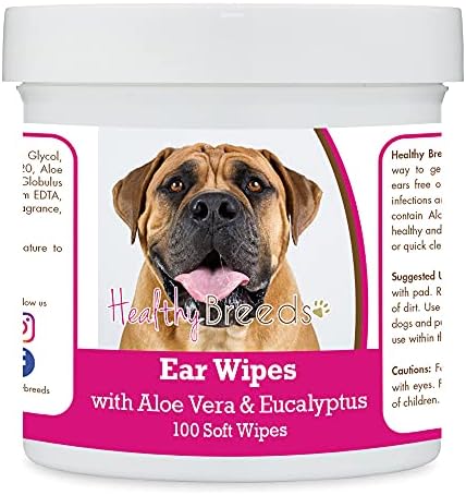 Healthy Breeds Boerboel Ear Cleaning Wipes with Aloe & Eucalyptus for Dogs 100 Count