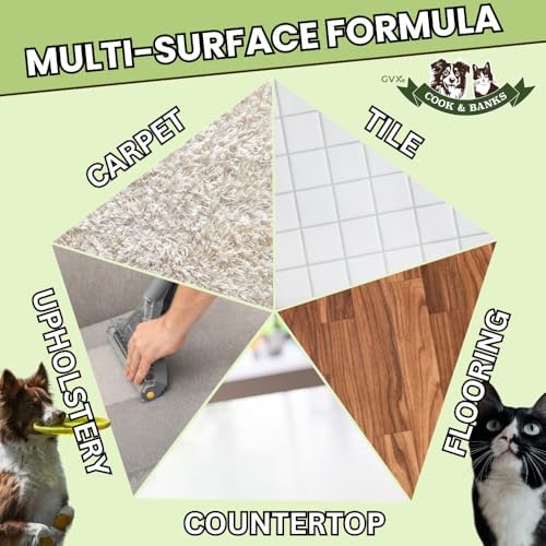 GVX Cook & Banks Pet Odor Eliminator - Dog Urine Odor Eliminator & Cat Spray Deterrent, Pet Stain Remover for Carpet, Hard Floor & Couch, Dog Pee Spray, Urine Deodorizer & Neutralizer for Home, 32 oz