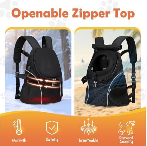 WOYYHO Pet Dog Carrier Backpack with Windows, Ventilated Small Dog Backpack