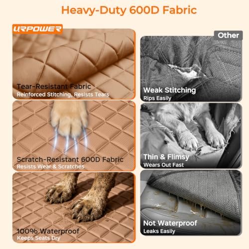 URPOWER Dog Car Seat Cover for Back Seat, Waterproof Hammock for Car & SUV