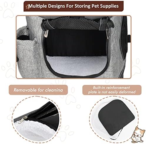 Tirrinia Two-Sided Entry Pet Backpack Travel Carrier for Cats & Small Dogs, Airline-Approved, Padded Back Support, Ideal for Hiking, Walking, Cycling & Outdoor Adventures