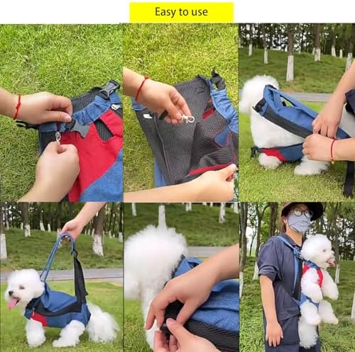 Lightweight Pet Backpack Carrier for Small Dogs & Cats - Easy-Fit Adjustable Straps, Basic Legs-Out Design, Durable for Daily Use (Fits Pets Under 15lb) (Yellow-Blue Color-Blocked, Small)