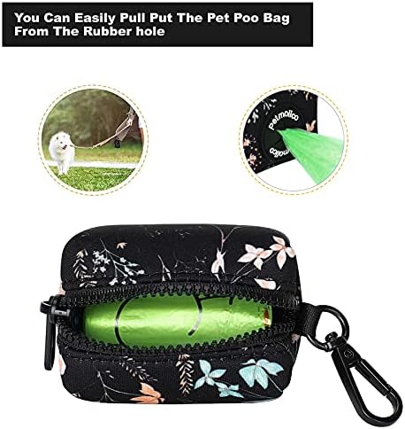 Petmolico Dog Poop Bag Holder Dispenser 2 Pack, Yellow White Blooming