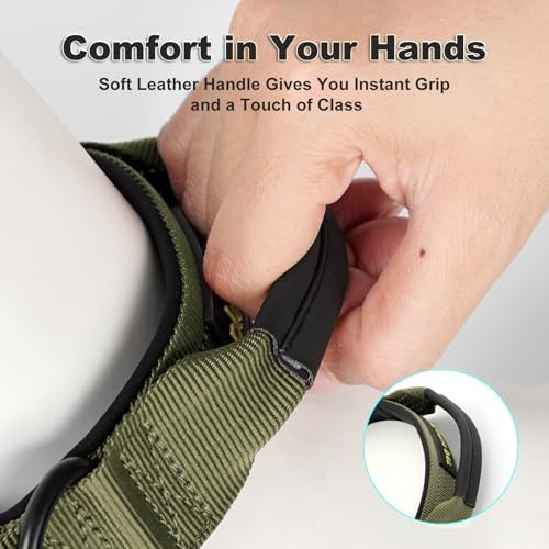 Plutus Pet Tactical Dog Collar with Pocket for AirTag, Ranger Green, L