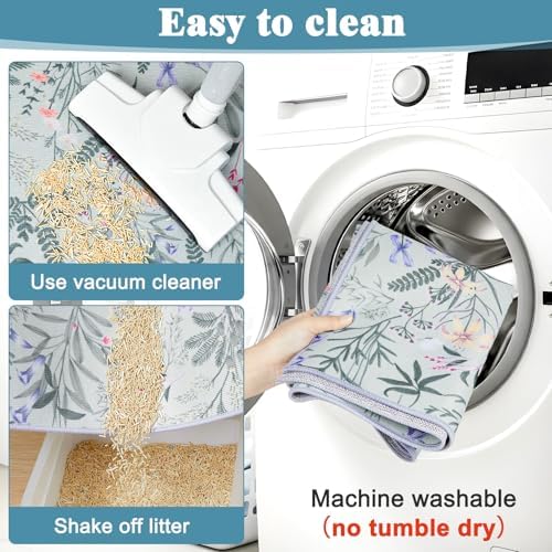 Bienbee Cat Litter Mat, 2 Pack 33" x 22" Machine Washable for Litter Boxes