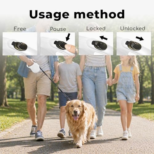 Retractable Dog Leash 16ft for Small & Medium Dogs Up to 55 lbs